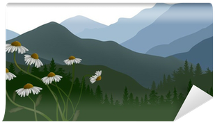 Chamomile Flowers In Green Mountains Wall Mural • Pixers® - Summit (400x400), Png Download