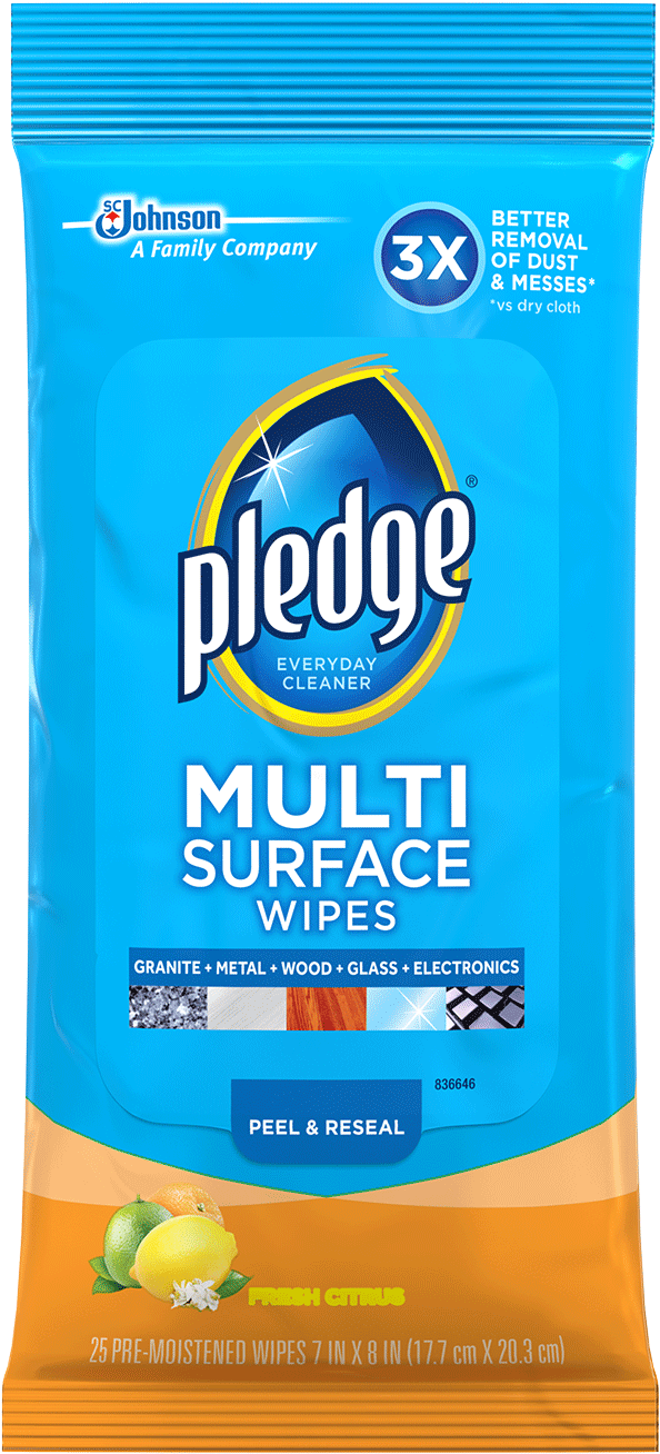 Pledge Multi Surface Everyday Wipes - Pledge Multi Surface Wipes, 3 Count (1500x1500), Png Download