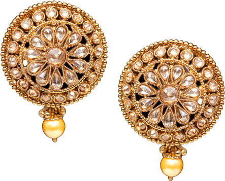 Artificial Jewellery Online - Artificial Jewellery Earrings Png (460x559), Png Download