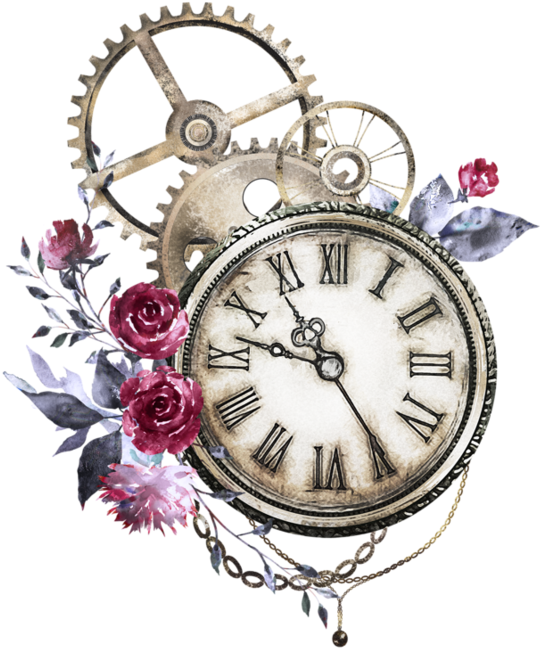 Box - Tatuaż Róza I Zegar (600x713), Png Download