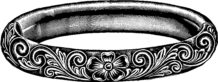 Digital Stamp Design - Bracelet Clip Art (1060x470), Png Download