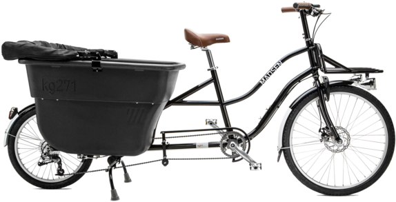 Png) - Bike With Kids Bucket On Back (599x311), Png Download
