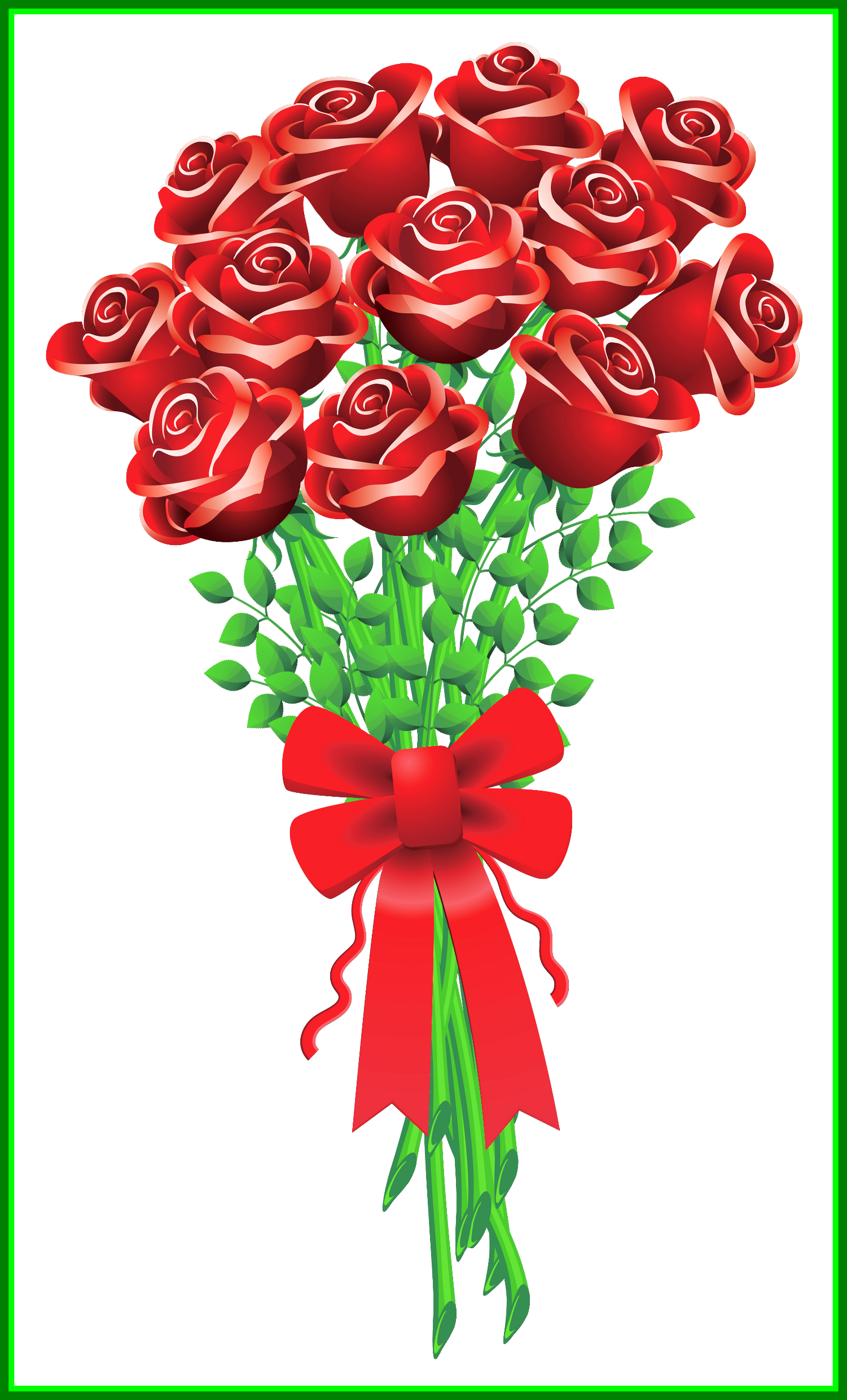 Amazing Best Flower Clipart Art Pict Of Bouquet Transparent - Bouquet Of Roses Art (1501x2481), Png Download