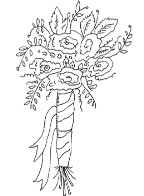 Bridal Bouquet Drawing At Getdrawings - Wedding Flowers Drawing Png (400x400), Png Download