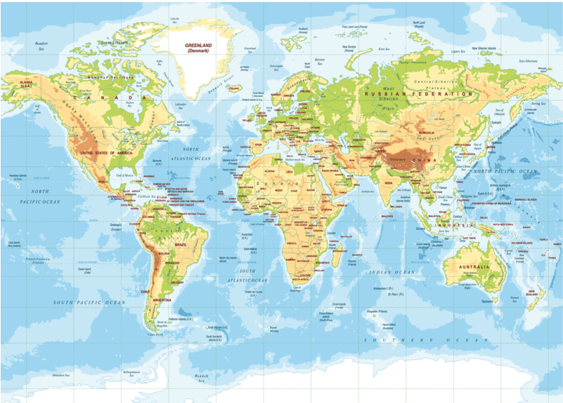 Wooden Physical World Map Rectangular Placemat F - Ein Pilgerkreuz Geht Auf Reisen Als Taschenbuch Von (800x800), Png Download