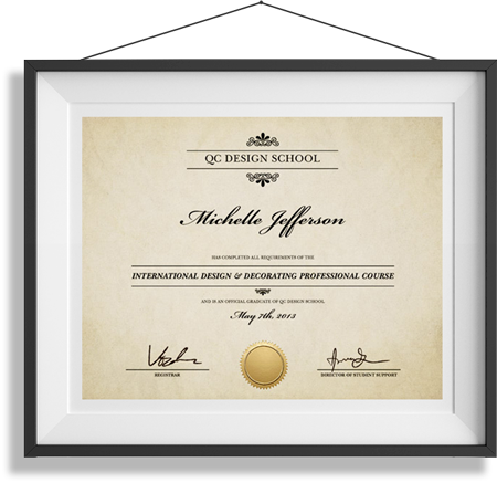 Become A Certified Design Professional With Qc Design - Qc Design School Certificates (450x437), Png Download
