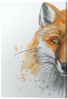 Painted With A Watercolor Drawing Of A Red Fox, The - Raposa Desenho (400x400), Png Download