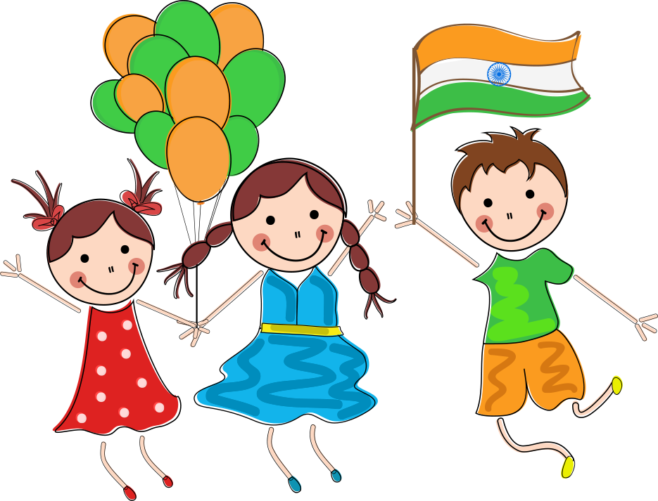 Indian Independence Day Child Republic Day - Independence Day Cartoon Png (935x713), Png Download
