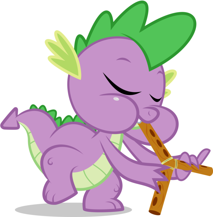 Spike Playing Flutes By Dervonnebenaan - Cartoon (835x956), Png Download