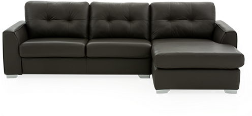 Image For Dark Brown Leather Sectional Sofa - Studio Couch (519x804), Png Download