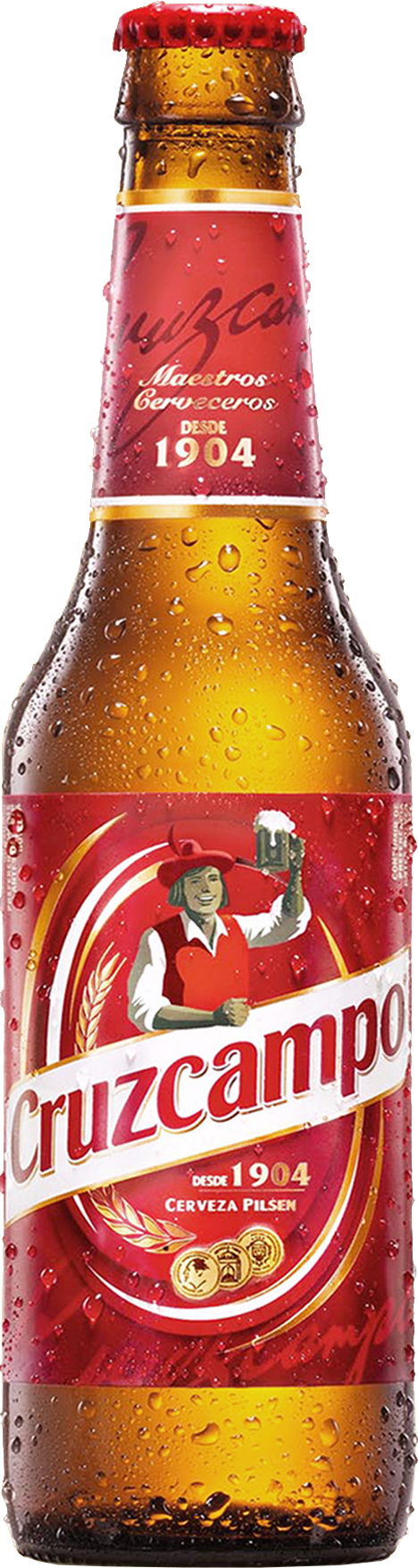 Beer - Cerveza Cruzcampo (468x1755), Png Download