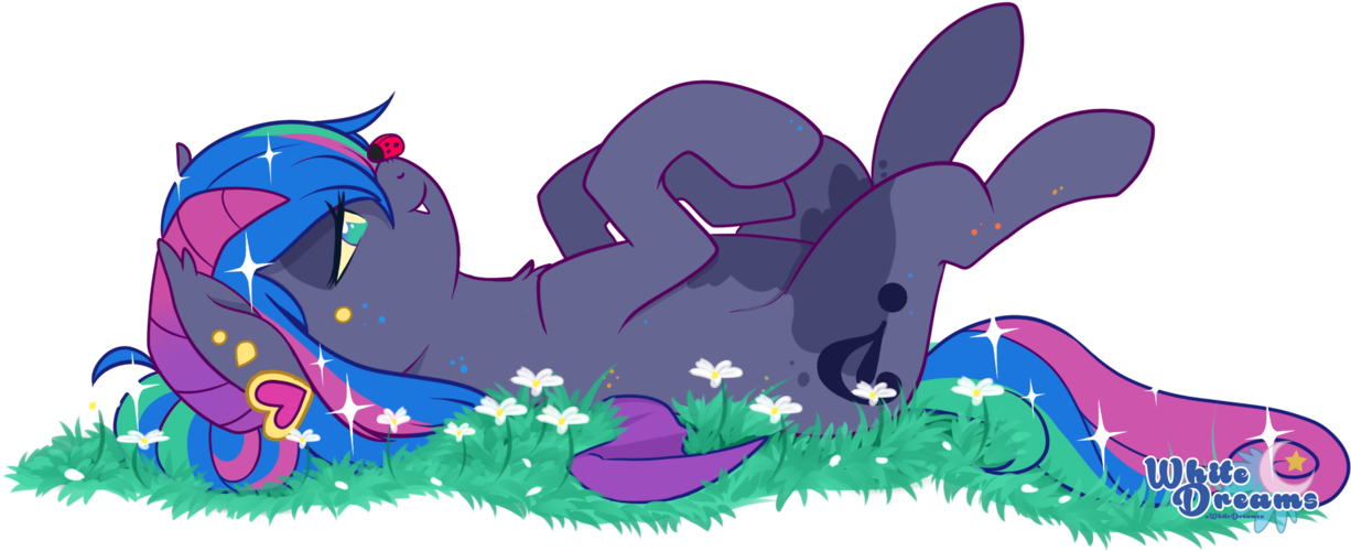 Xwhitedreamsx, Bat Pony, Bat Pony Oc, Flower, Grass, - Illustration (1280x586), Png Download