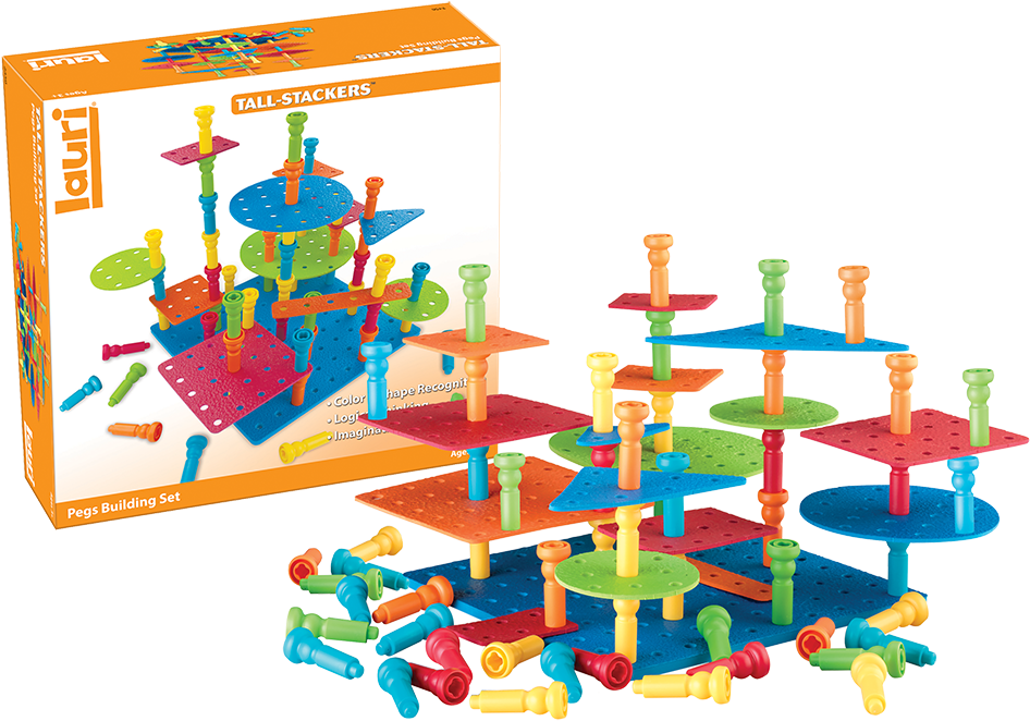Tall-stackers™ Pegs Building Set - Lauri Tall-stackers - Pegs Building Set (1000x1000), Png Download
