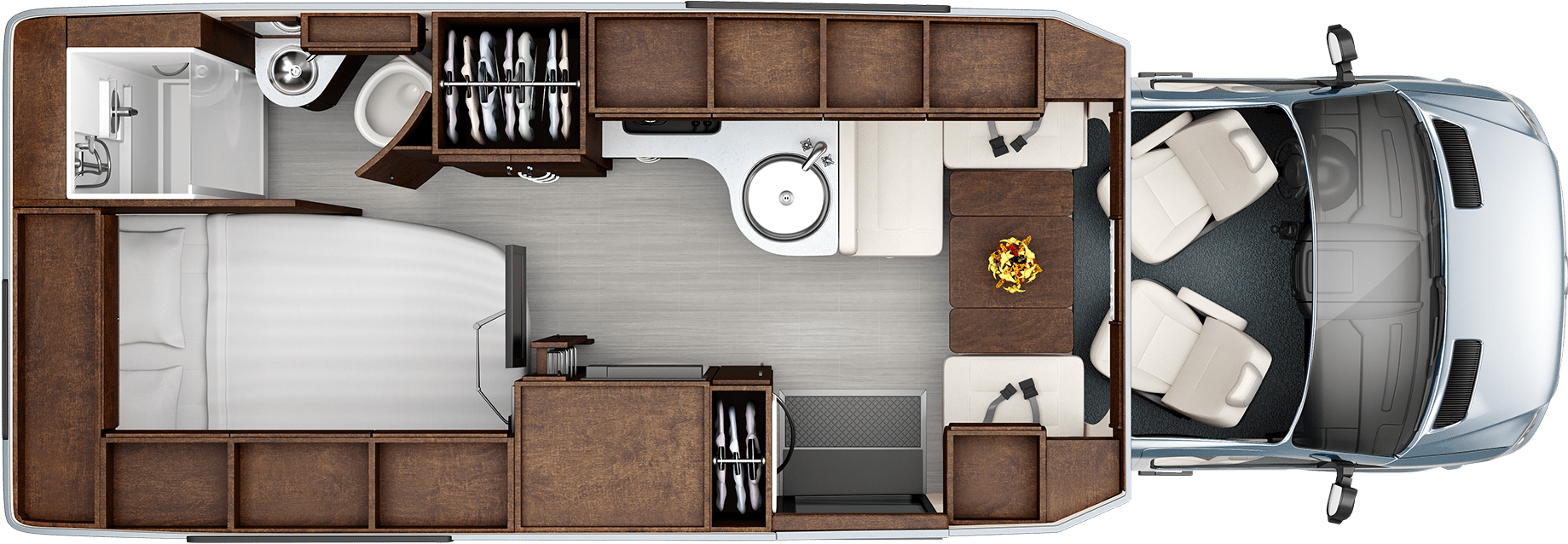 Serenity Floorplan - Leisure Travel Vans Serenity (1920x742), Png Download