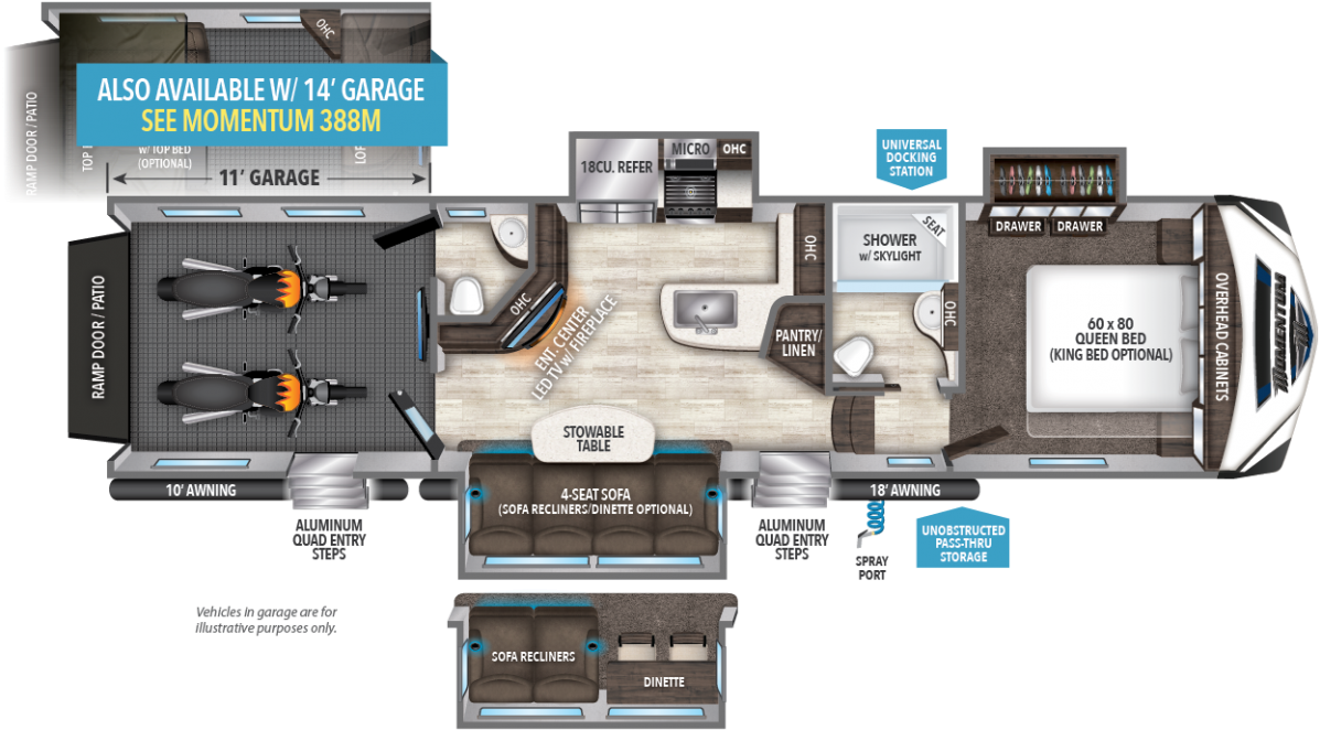 Specs / Features / Packages - 2017 Grand Design Momentum 388m (1200x668), Png Download