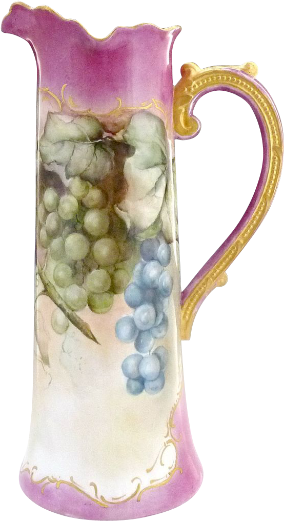 Fabulous Art Nouveau Porcelain Tankard Hand Painted - Jug (1015x1015), Png Download