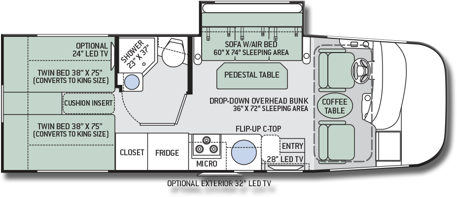 Thor Floor Plan 24.1 (1071x406), Png Download