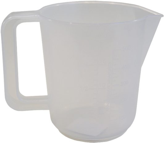 500ml / 1 Pint Plastic Jug - Falcon White Enamel Pitcher With Blue Rim (550x550), Png Download