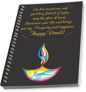 Happy Diwali With Colorful Diya Diwali Side Spiral - Diwali (284x426), Png Download