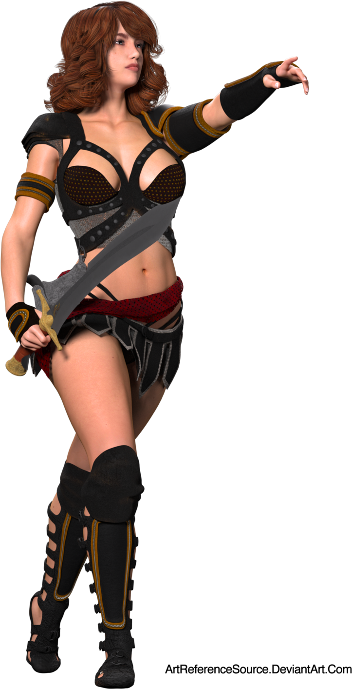 Woman With Sword Pointing Png By Artreferencesource - Deviantart Elf Sword Female (1024x1536), Png Download