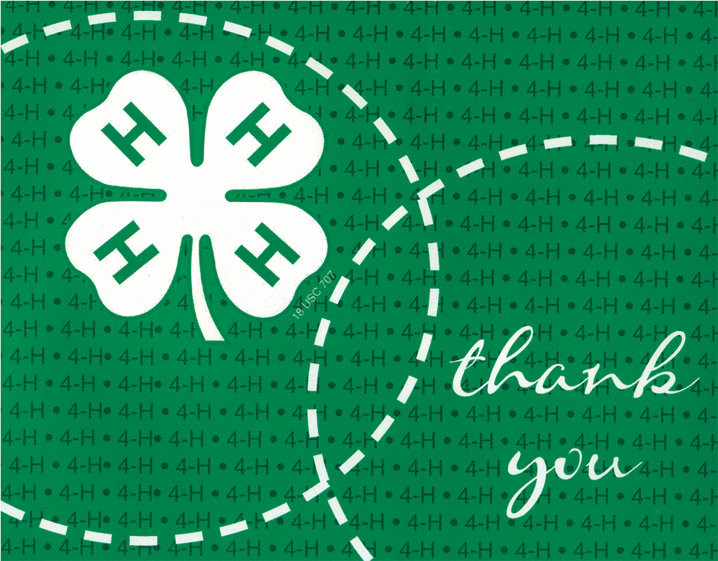4-h Thank You Note Cards - 4 H Thank You (1028x1028), Png Download