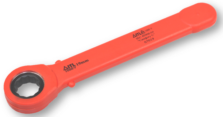 Insulated Ratcheting Ring Spanner - Wrench (727x383), Png Download