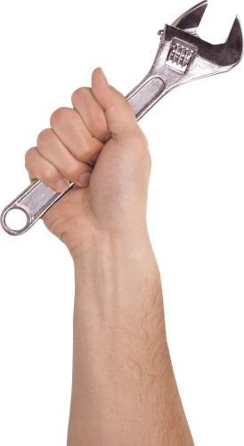 Hand Holding Wrench - Wrench Hand Png (274x500), Png Download