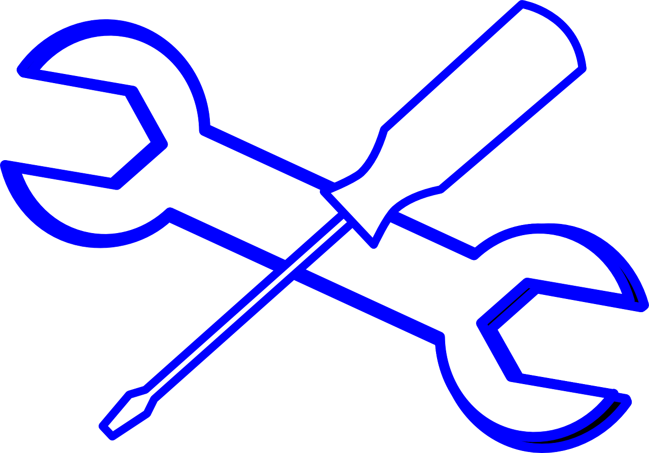 Original Png Clip Art File Spanner Screwdriver Blue (600x419), Png Download