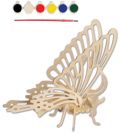 3d Wooden Butterfly Puzzle Toy - 3d Wooden Butterfly Puzzle (500x514), Png Download