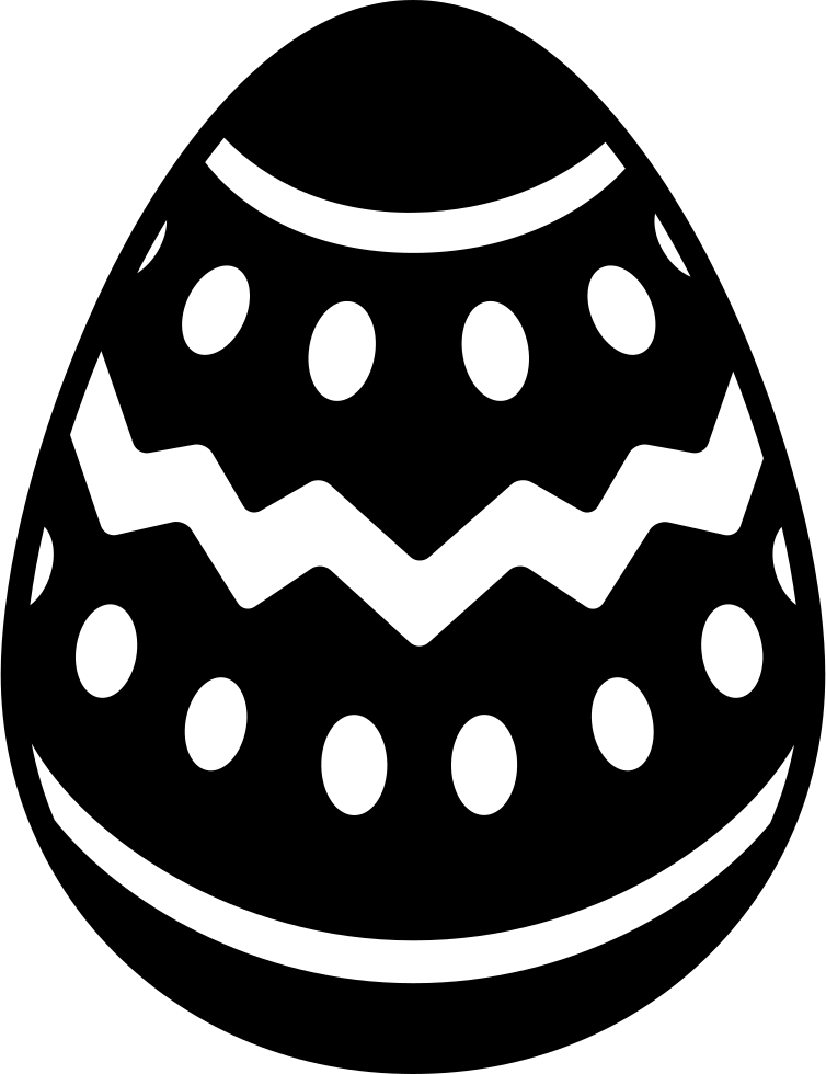 Easter Egg With Lines And Dots Decoration Comments - Huevo De Pascua Icono (754x980), Png Download