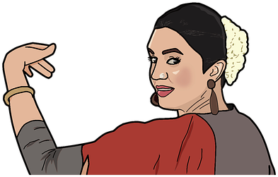 Woman, Indian, Indian Woman - Cartoon (604x340), Png Download