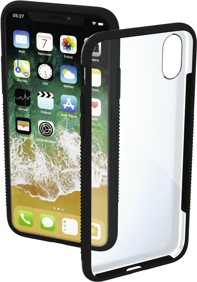 "frame" Cover For Apple Iphone X, Transparent/black - Hama 00182706 Smartphone-cover Frame Für Apple Iphone (1100x1100), Png Download