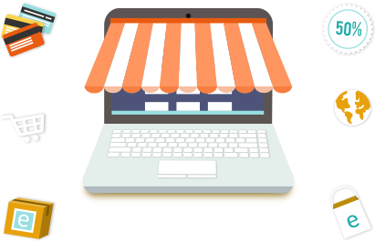Ecommerce Web Design - Site Web E Commerce (410x360), Png Download