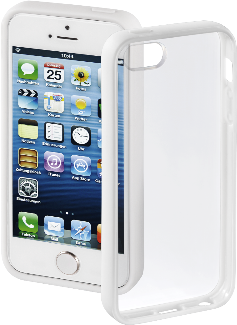 "frame" Cover For Apple Iphone 5/5s/se, White - Hama Frame Mobile Phone Cover For Apple Iphone 5 White (1100x1100), Png Download