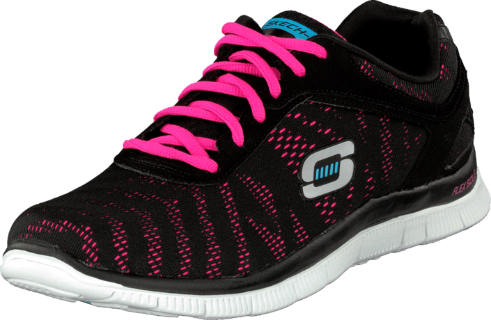 Skechers First Glance Black/pink 48822-00 Womens Shoes - Sneakers (705x460), Png Download