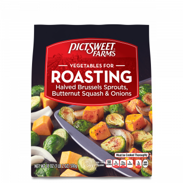 Halved Brussels Sprouts, Butternut Squash & Onions - Pictsweet Farms Vegetables For Roasting (360x360), Png Download