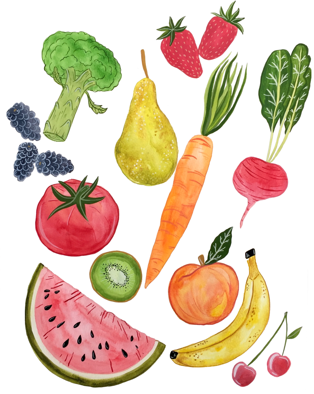 Fruits And Veg (1000x1268), Png Download