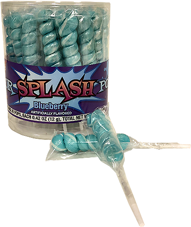 Pearl Baby Blue & White Color Splash Blueberry Unicorn - Alberts Yellow & White Banana Splash Lollipops (500x500), Png Download