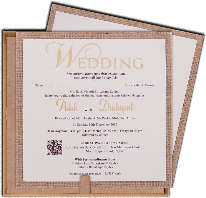 Hindu Wedding Cards - Wood (700x700), Png Download