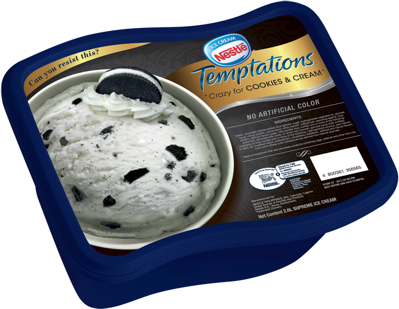 Nestle Ice Cream Cookies And Cream (864x655), Png Download