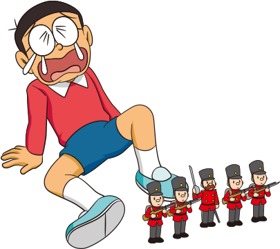 Doraemon Los Soldados Juguete - Nobita Nobi (530x415), Png Download