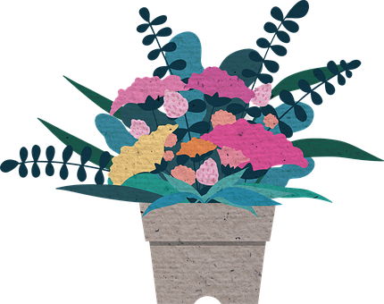 Flower Illustration Potted Plant Carnation - Free Teachers Day Card Template (430x340), Png Download