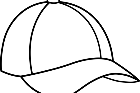 Birthday Cap Line Drawing - Drawing Picture Of Cap (450x300), Png Download