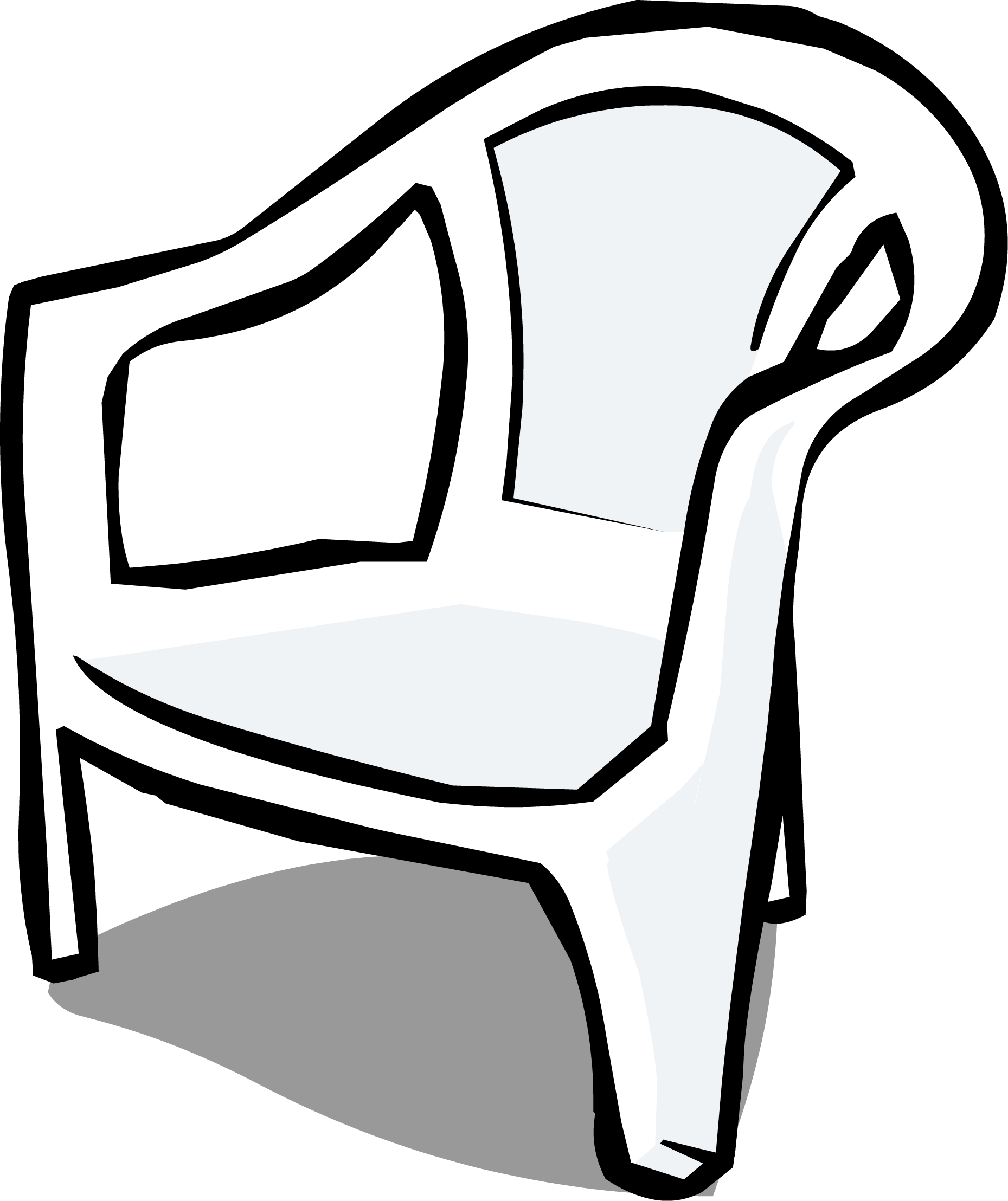 White Plastic Chair Sprite 002 - Plastic Chair Clipart (1859x2216), Png Download