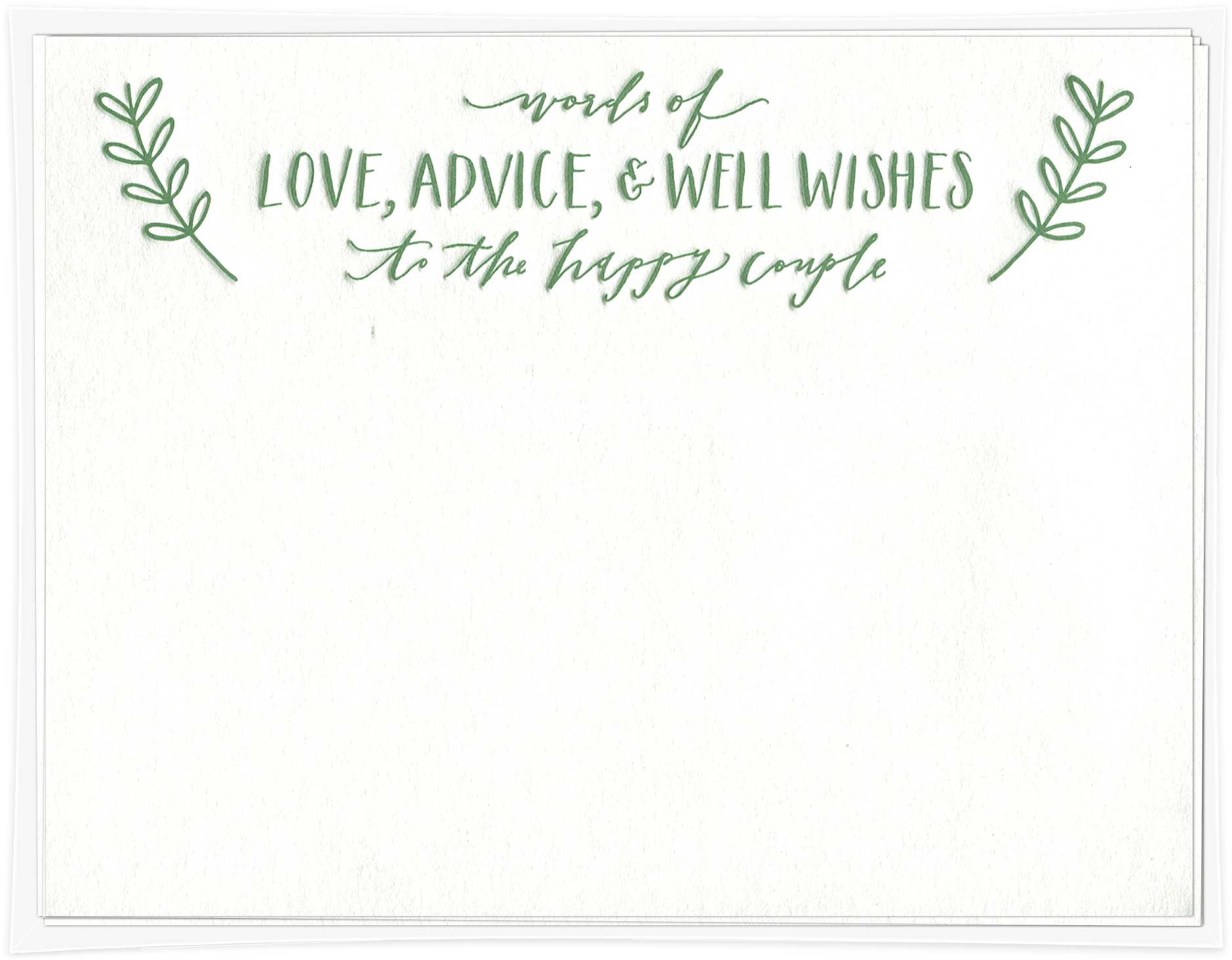Love, Advice, & Well Wishes Nature Wedding Advice Card - Display Device (2048x2048), Png Download