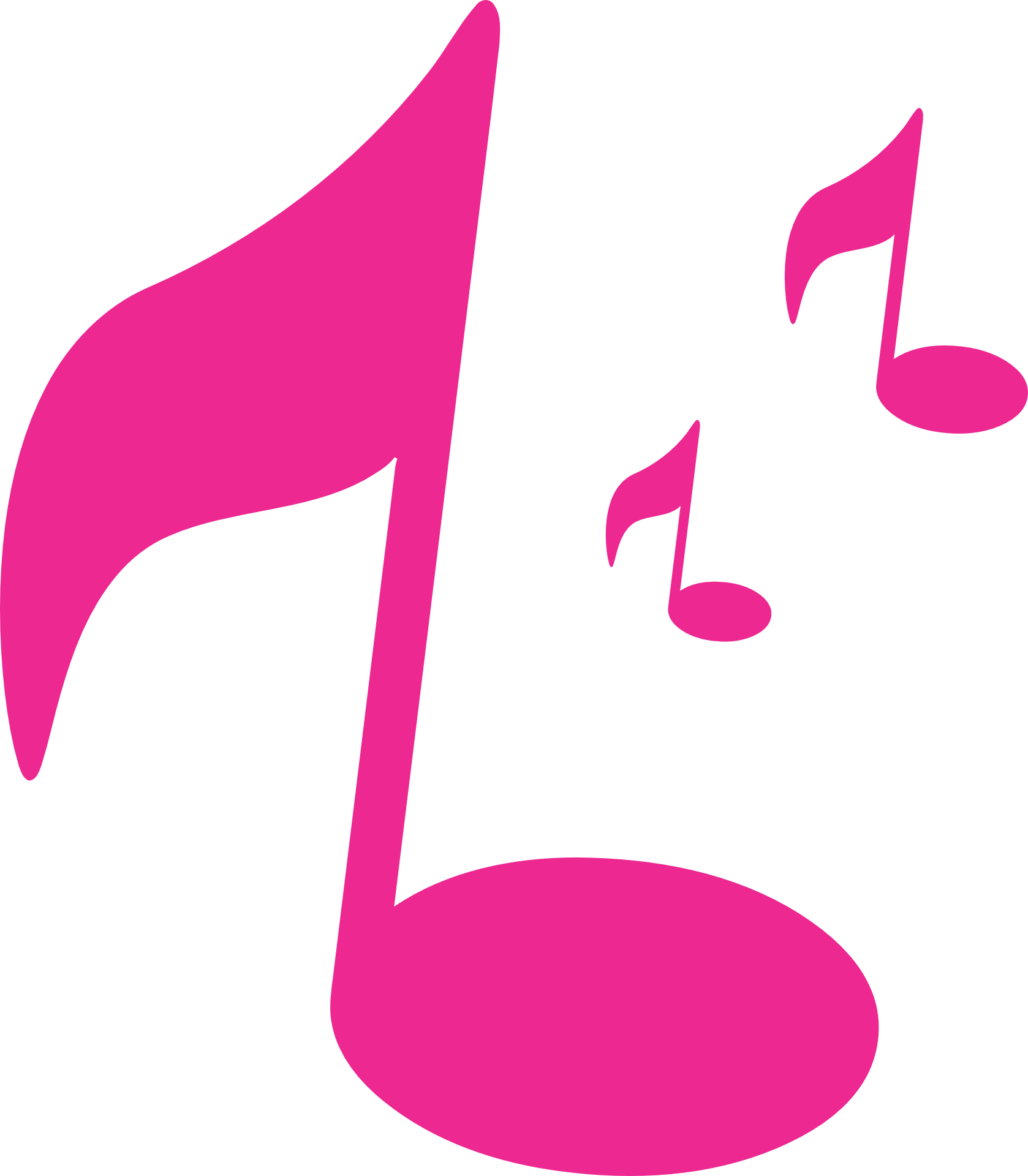 Pink Music Note Png - Pink Music Note Clipart (1678x1920), Png Download