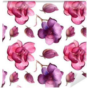Magnolia Or Tulip Tree Flowers Pattern, Beautiful Watercolor - Watercolor Painting (400x400), Png Download