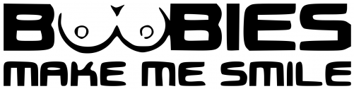Boobies Make Me Smile - Boobies Make Me Smile Rude Funny Symbol Funny Bumper (500x300), Png Download