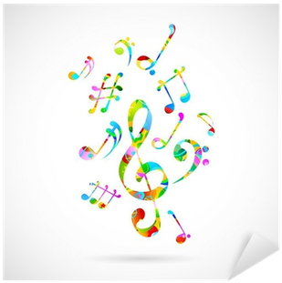 Colorful Musical Note Background Sticker - Music (400x400), Png Download