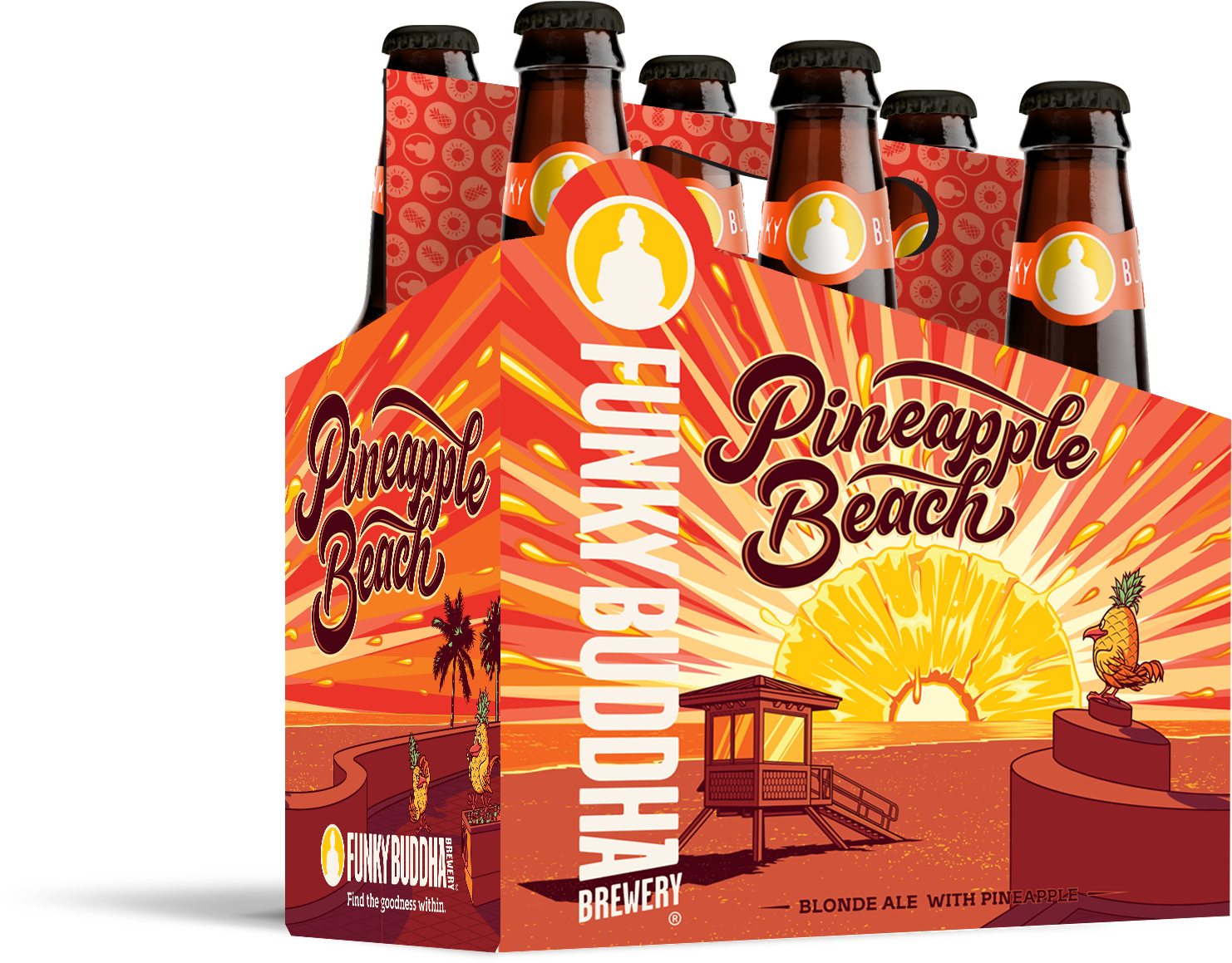 Funky Buddha Brewery Launching Pineapple Beach In February - Funky Buddha Beer, Blonde Ale, Pineapple Beach - 6 (2000x1400), Png Download